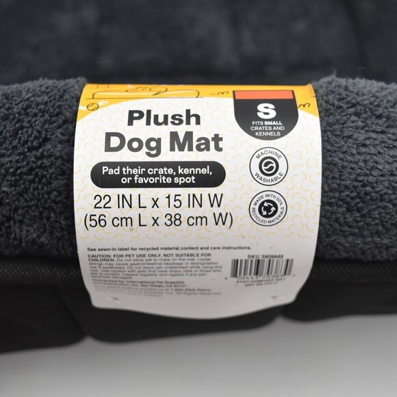 EveryYay Plush Dog Mat Bed Small 22"x15" Gray Crate Kennel Pad - Picture 4 of 6